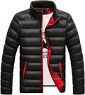 Quilted Jacket for Men Lightweight Full Zip Winter Jacket Insulated Puffer Jackets Warm Windproof Down Jackets