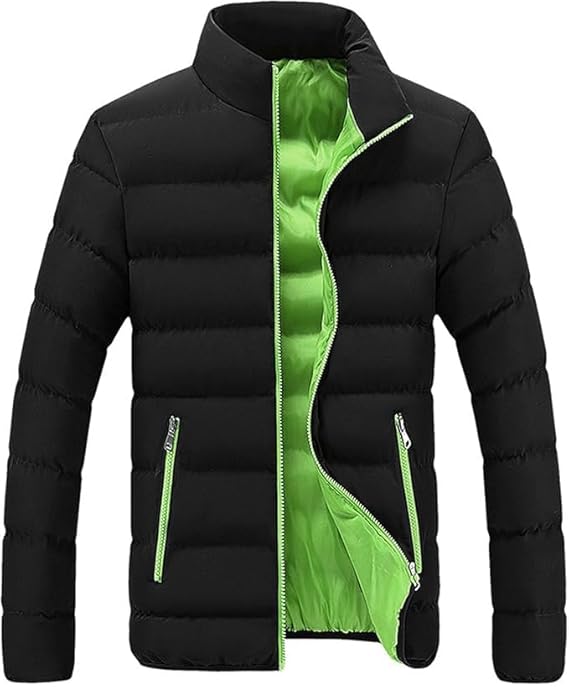 Quilted Jacket for Men Lightweight Full Zip Winter Jacket Insulated Puffer Jackets Warm Windproof Down Jackets