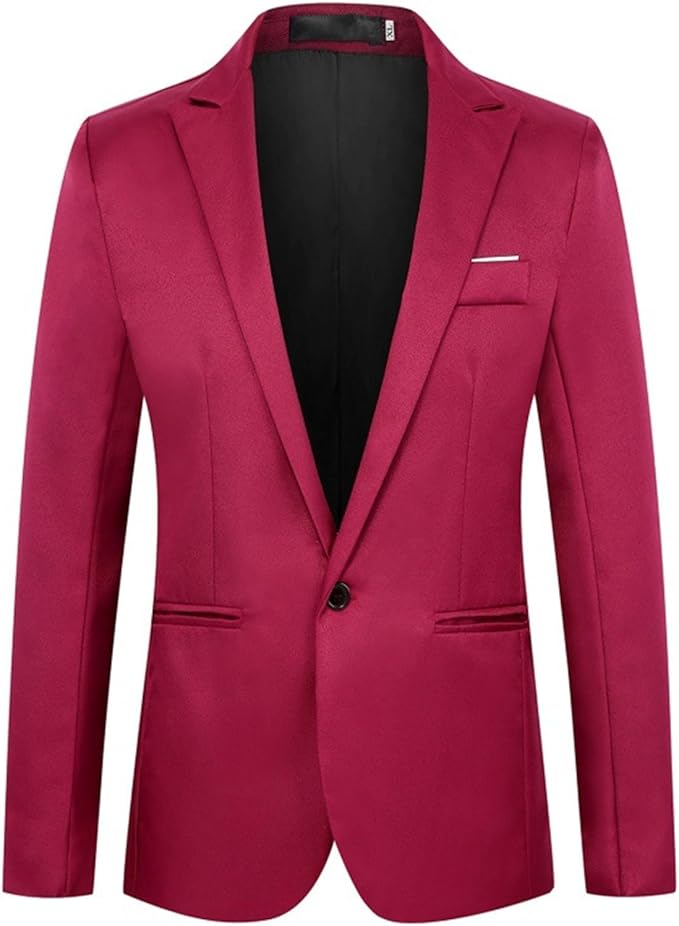 2024 Mens Suit Jackets Slim Fit One Button Solid Tuxedo Jacket Business Sport Coats Wedding Party Homecoming Suits for Men