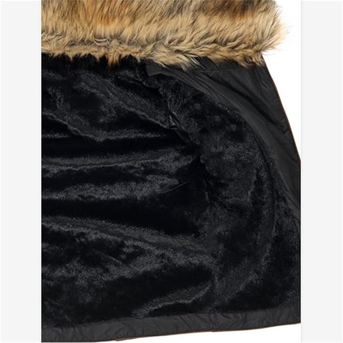 DGHM-JLMY Women's Oblique Zipper Warm Coat Hooded Thicken Quilted Puffer Jacket Warm Parka Full Zip Coat With Faux Fur Collar