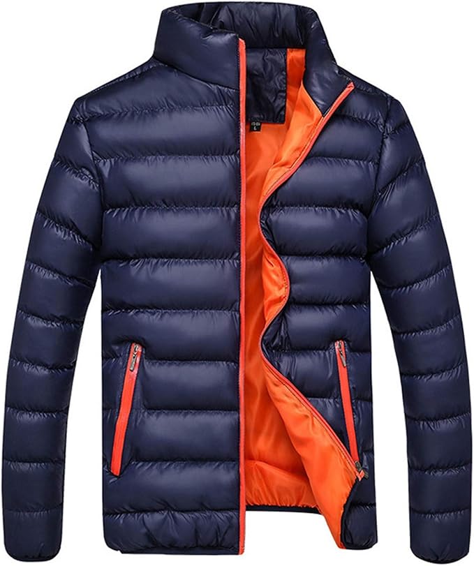 Quilted Jacket for Men Lightweight Full Zip Winter Jacket Insulated Puffer Jackets Warm Windproof Down Jackets