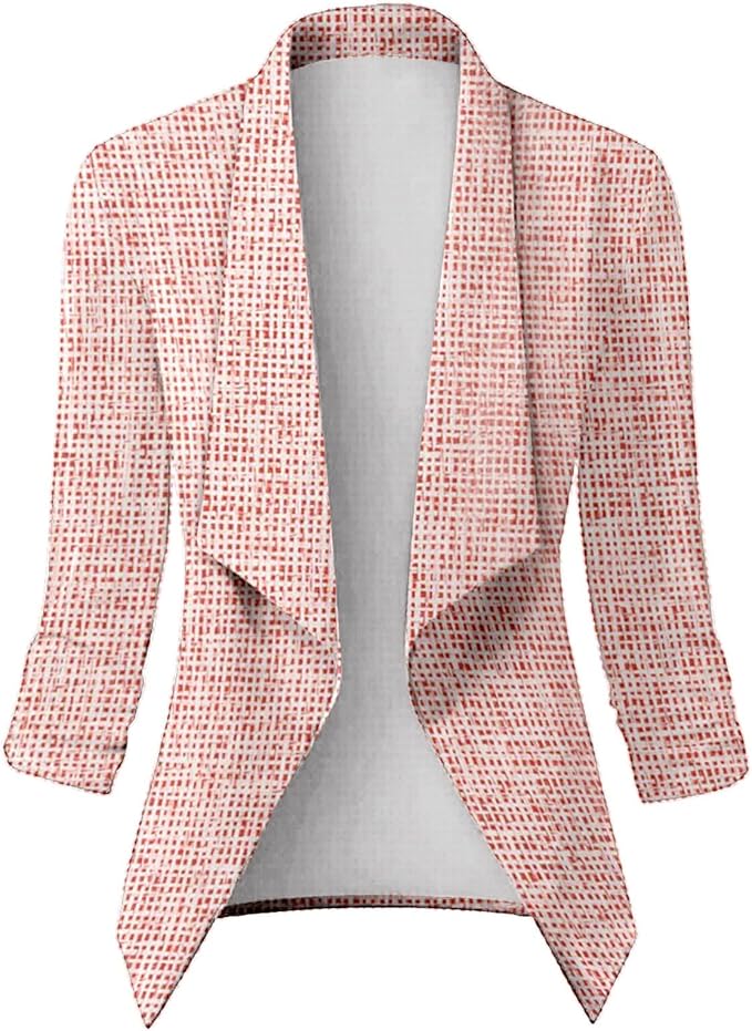 2023 Casual Blazer Jacket for Women Trendy Long Sleeve Open Front Work Office Blazers Lapel Button Business Jacket Coats