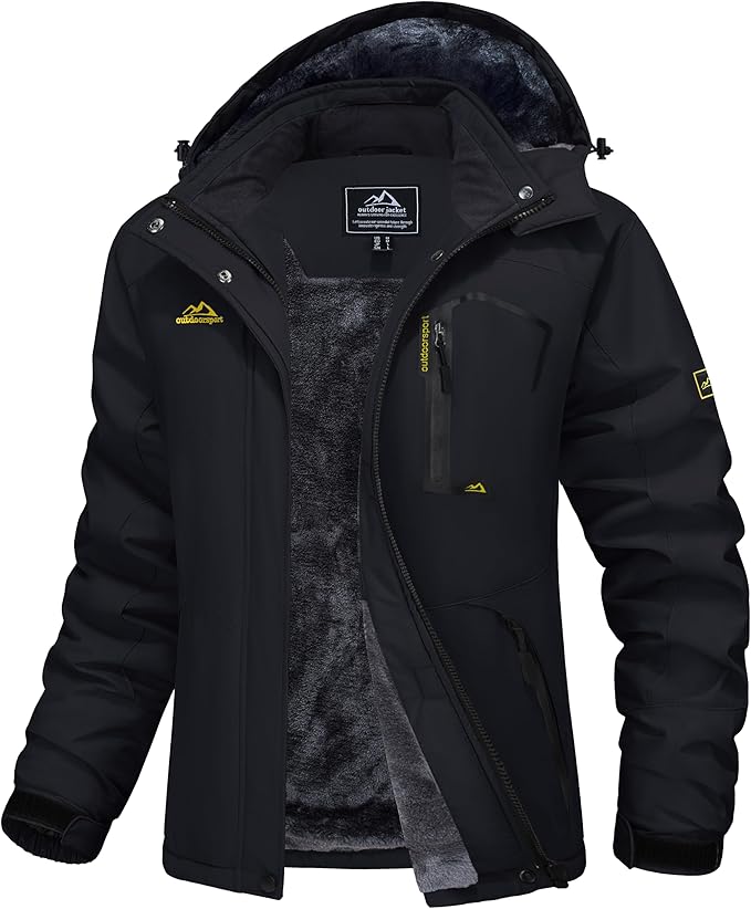 MAGCOMSEN Women's Winter Coats Waterproof Ski Snow Jacket Warm Fleece Jacket Raincoats with Pockets
