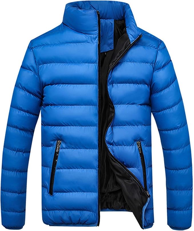 Quilted Jacket for Men Lightweight Full Zip Winter Jacket Insulated Puffer Jackets Warm Windproof Down Jackets