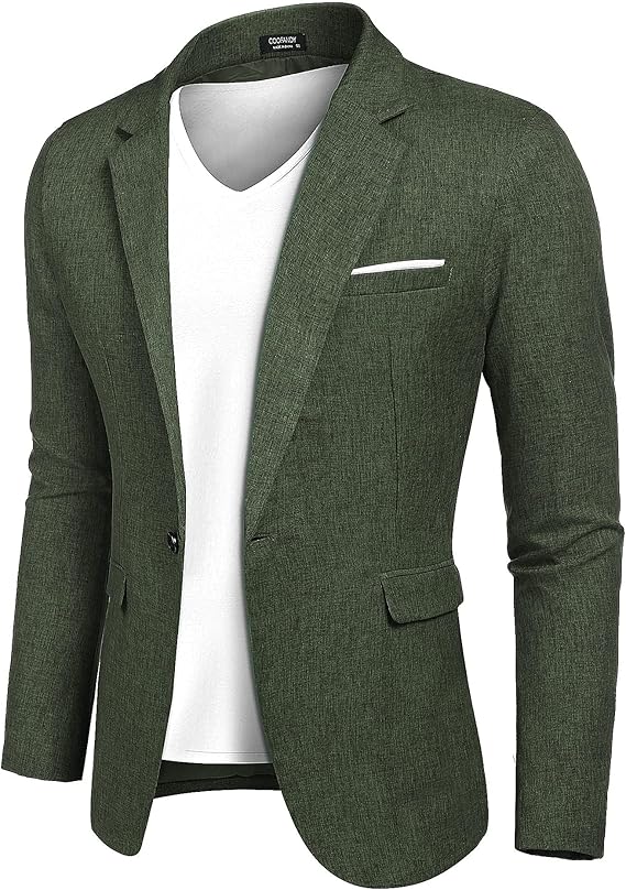 COOFANDY Men's Casual Blazer Slim Fit Sport Coats One Button Suit Jacket Lightweight Sports Jacket