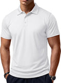 MAGCOMSEN Polo Shirts for Men Quick Dry Short Sleeve Golf Tactical Shirts Pique Jersey Casual Workout Performance Tops