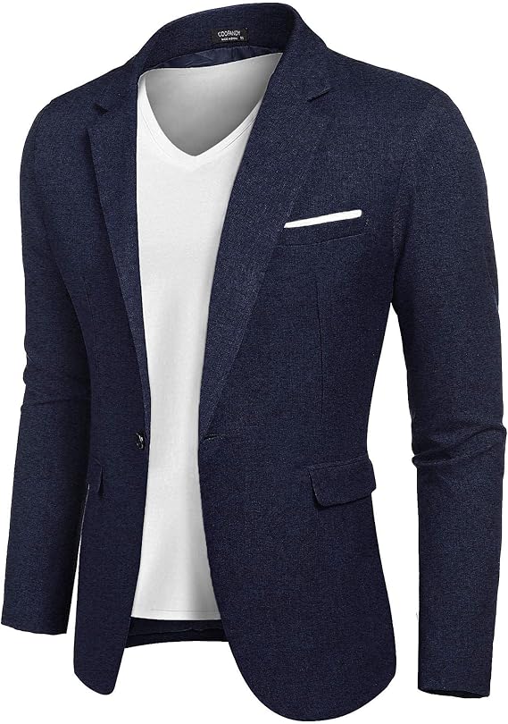 COOFANDY Men's Casual Blazer Slim Fit Sport Coats One Button Suit Jacket Lightweight Sports Jacket