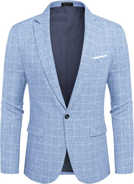 COOFANDY Men's Casual Blazer Slim Fit Sport Coats One Button Suit Jacket Lightweight Sports Jacket