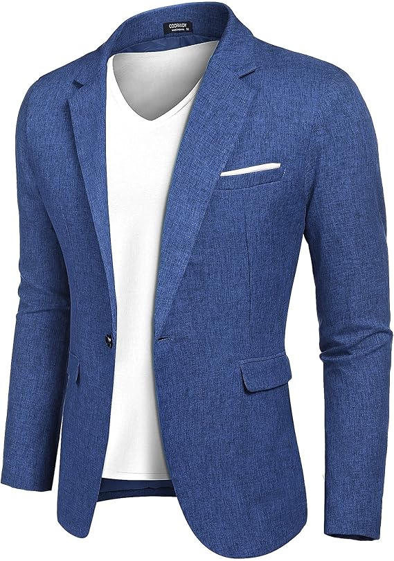 COOFANDY Men's Casual Blazer Slim Fit Sport Coats One Button Suit Jacket Lightweight Sports Jacket